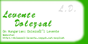 levente dolezsal business card